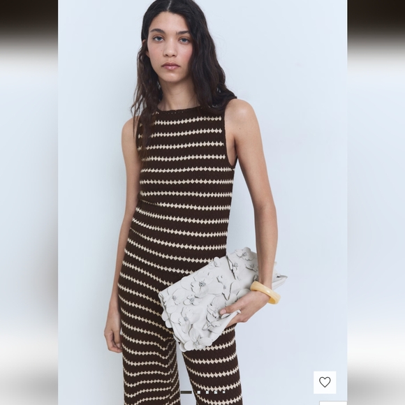 Mango Knitted Top w/ Geometric Print- M - Picture 1 of 9
